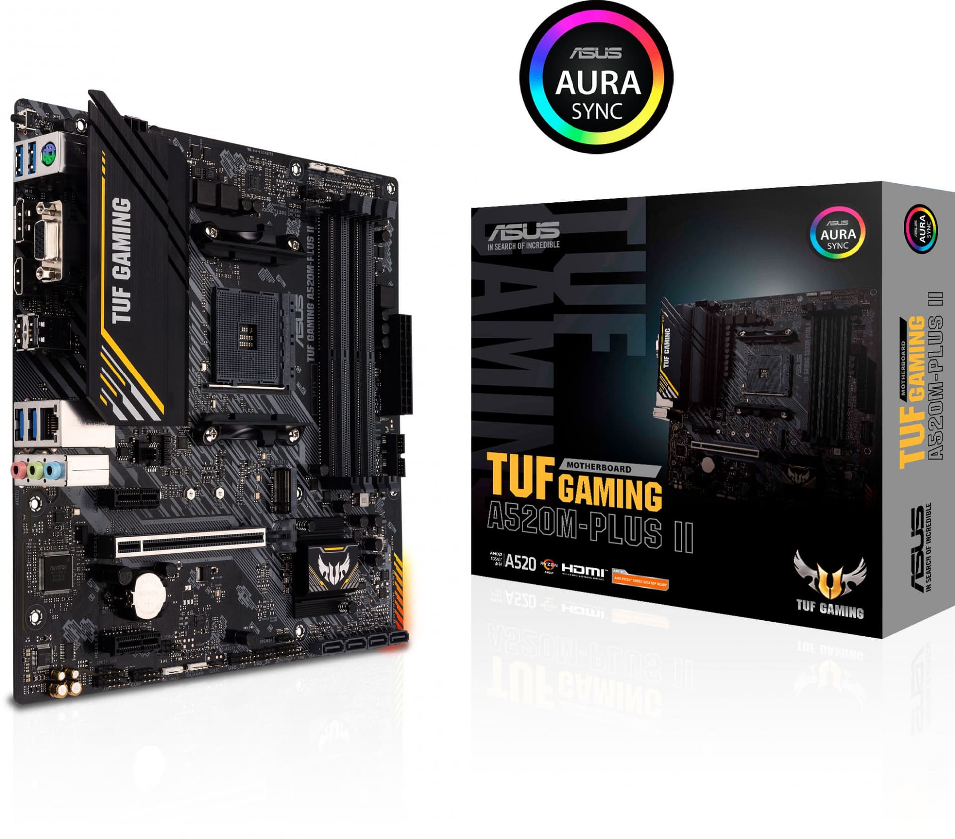 Материнская плата Asus TUF GAMING A520M-PLUS II Soc-AM4 AMD A520 4xDDR4 mATX AC`97 8ch(7.1) GbLAN RAID+VGA+HDMI+DP - фото 4