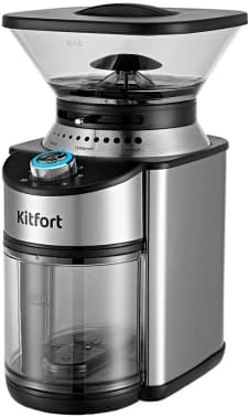 Кофемолка Kitfort КТ-770 150Вт сист.помол.:жернова вместим.:160гр нержавеющая сталь - фото 2