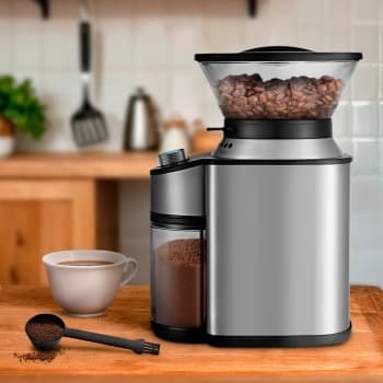 Кофемолка Kitfort КТ-770 150Вт сист.помол.:жернова вместим.:160гр нержавеющая сталь - фото 5