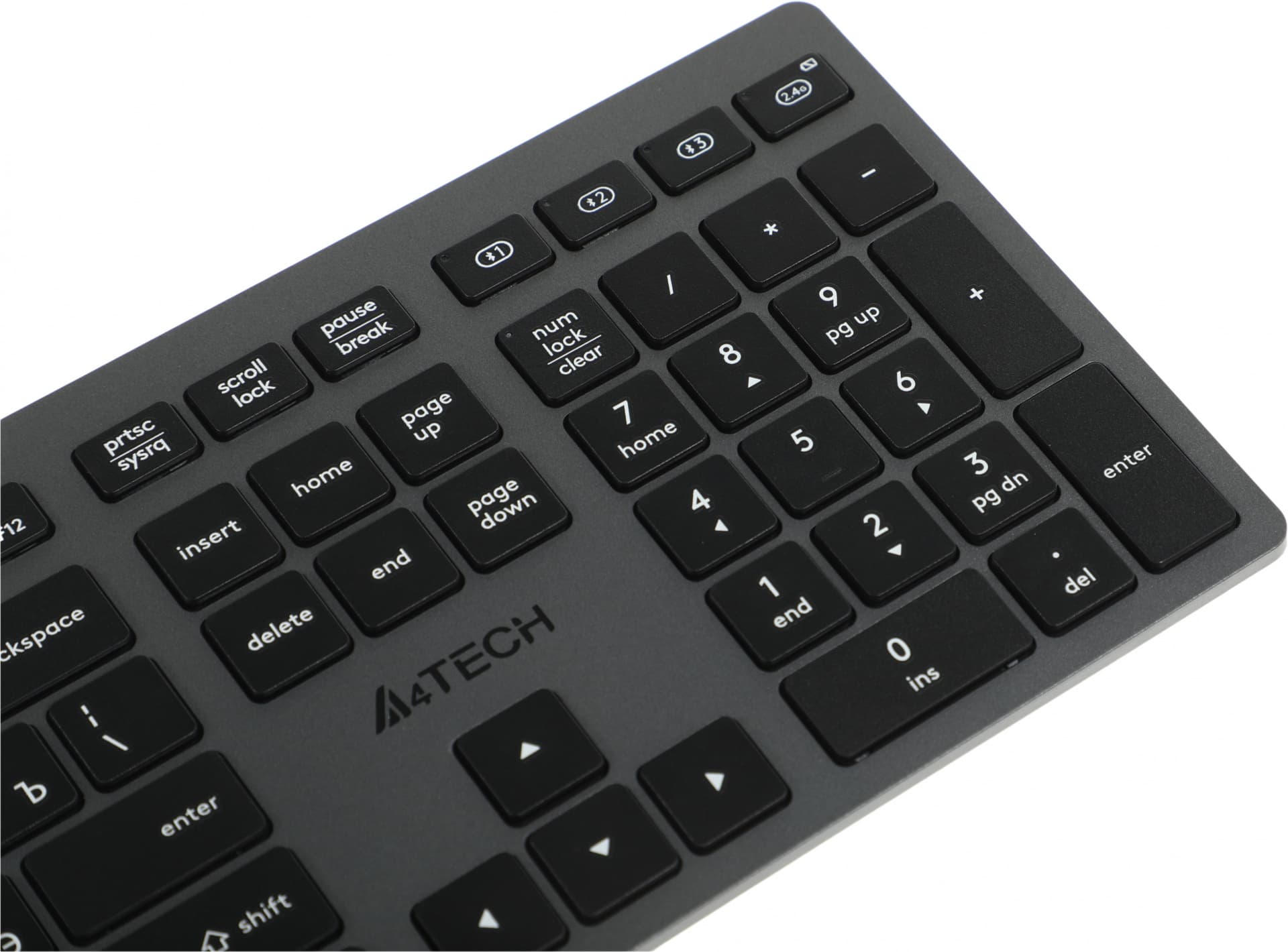 Клавиатура A4Tech FBX50C черный USB беспроводная BT/Radio slim Multimedia (FBX50C GREY) - фото 2