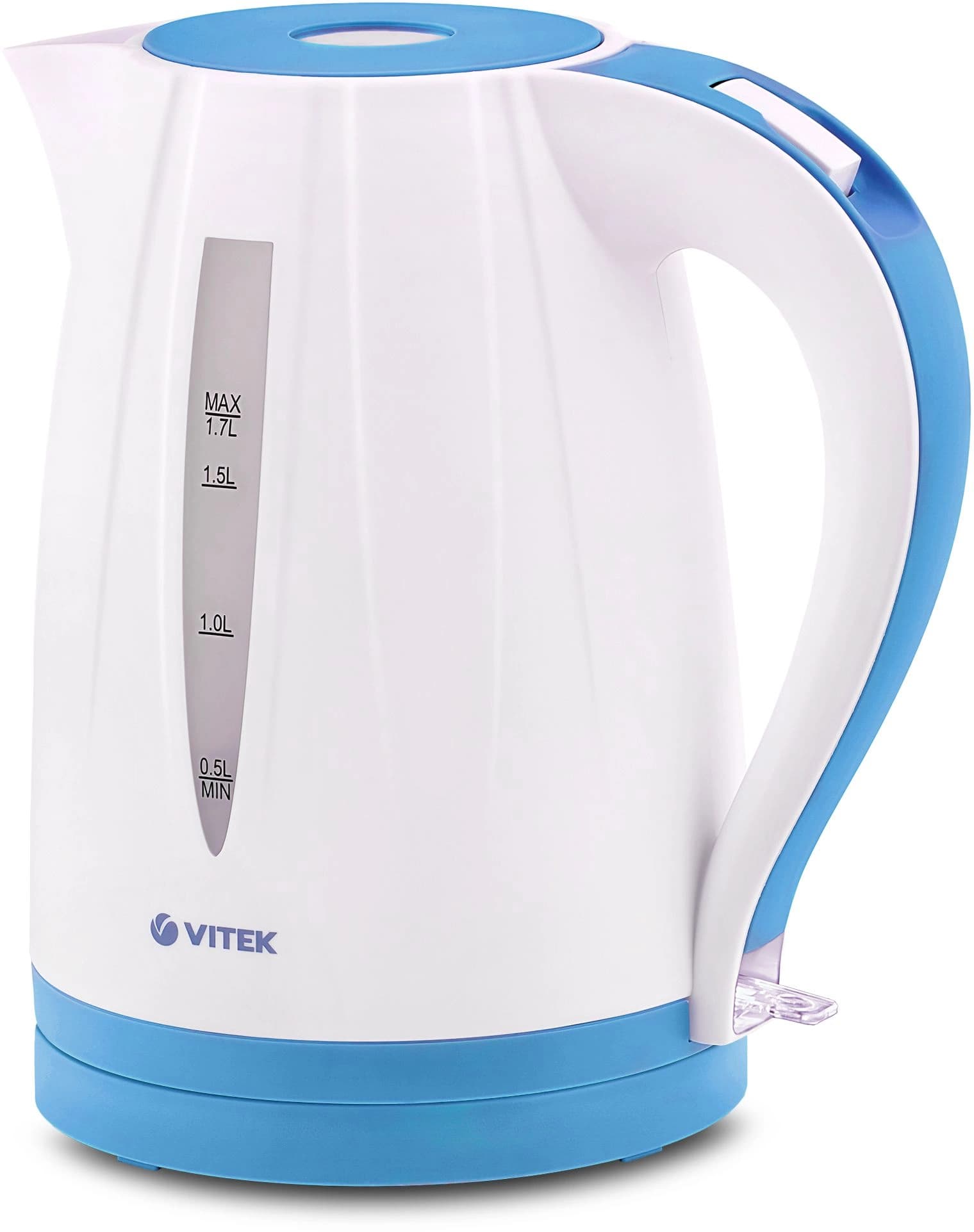 Чайник электрический Vitek VT-7031 1.7л. 2200Вт белый/голубой корпус: пластик (7031-VT)