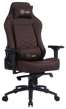 Кресло игровое Cactus CS-CHR-0112BR коричневый экокожа с подголов. крестов. сталь - фото 2
