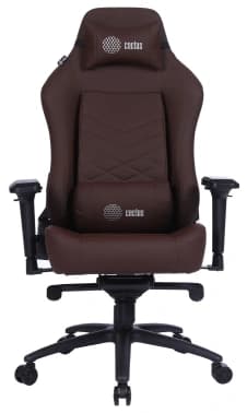Кресло игровое Cactus CS-CHR-0112BR коричневый экокожа с подголов. крестов. сталь - фото 5