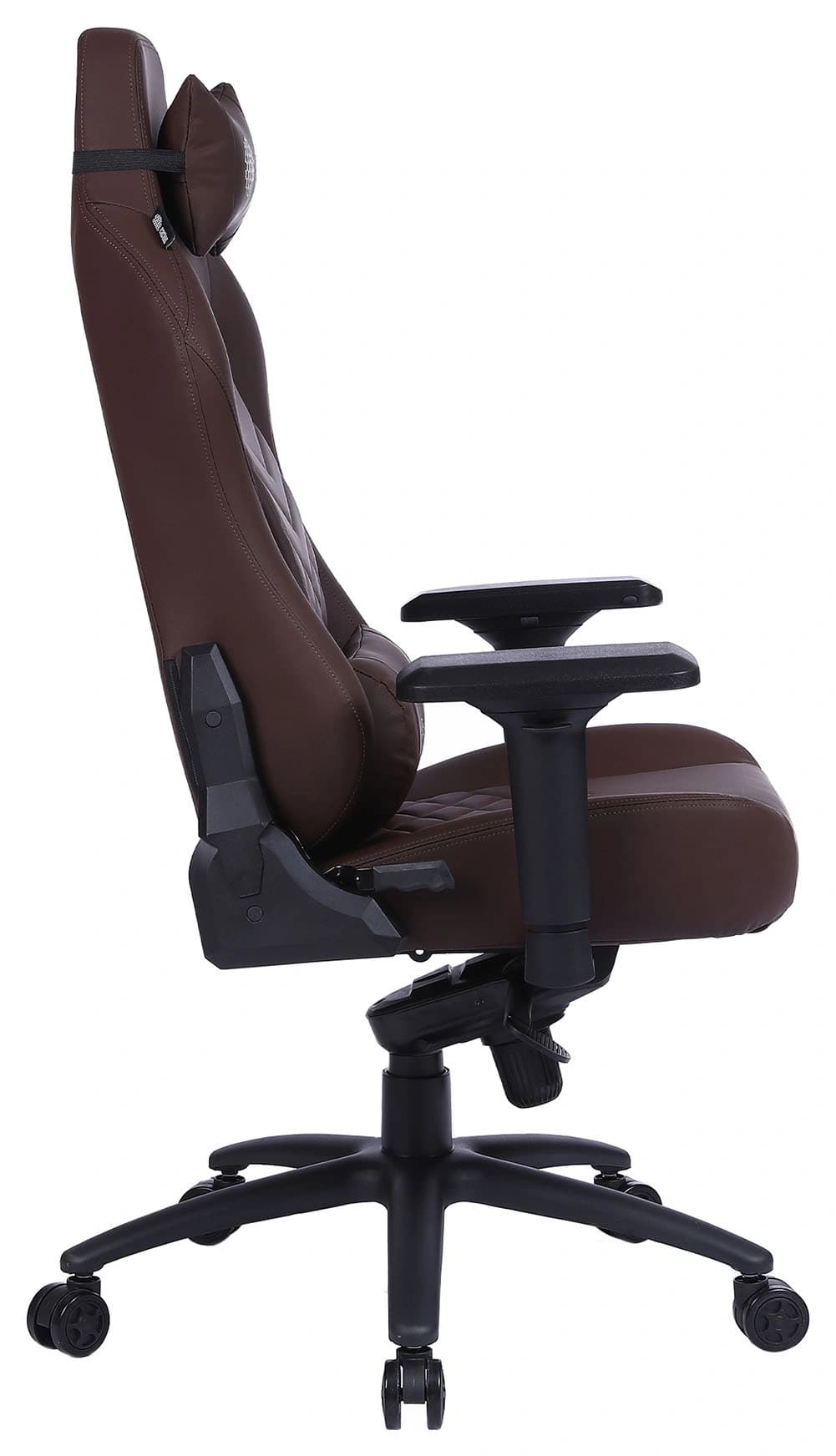 Кресло игровое Cactus CS-CHR-0112BR коричневый экокожа с подголов. крестов. сталь - фото 3