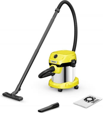 Строительный пылесос Karcher WD 2 Plus S V-15/4/18 1000Вт (уборка: сухая/влажная/выдув/сбор воды) желтый - фото 2