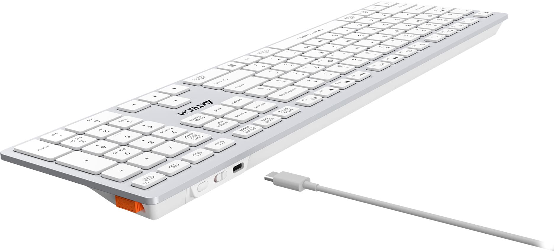Клавиатура A4Tech FBX50C белый USB беспроводная BT/Radio slim Multimedia (FBX50C WHITE) - фото 5
