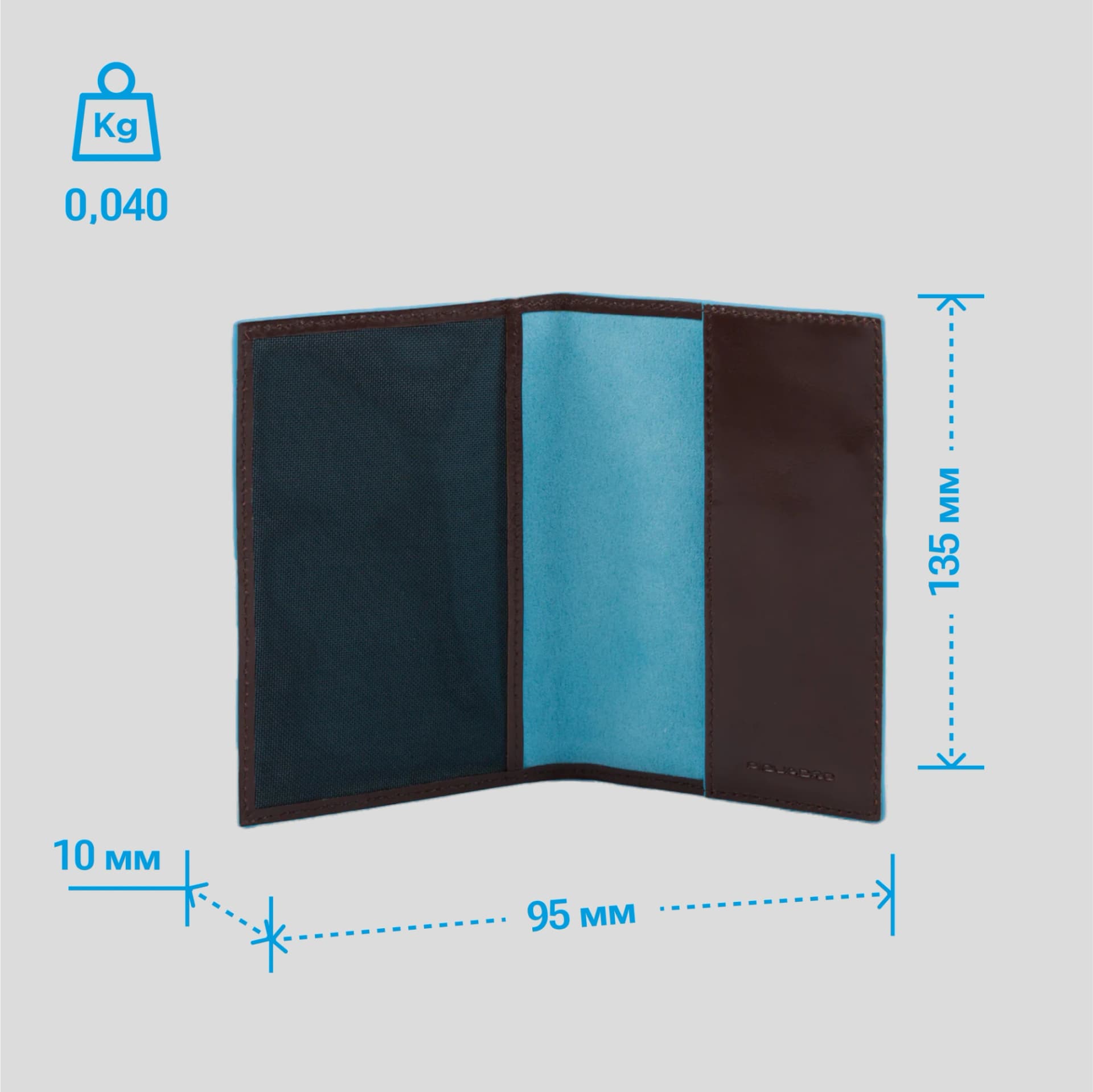 Обложка для паспорта Piquadro Blue Square PP5255B2/MO коричневый натур.кожа - фото 3