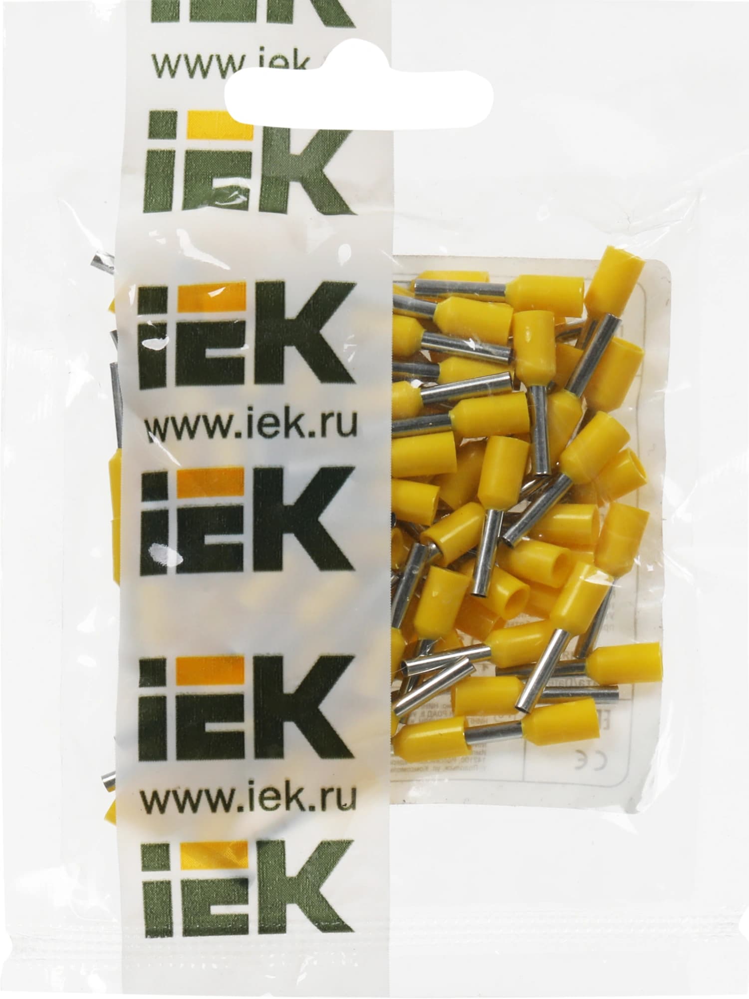Наконечник IEK Е 1,0-08 1мм2 дл.14.6мм желтый/серый (упак.:100шт) (UGN10-001-D14-08)