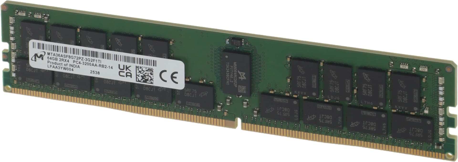 Память DDR4 Crucial MTA36ASF8G72PZ-3G2F1 64Gb RDIMM ECC Reg PC4-25600 CL22 3200MHz - фото 4