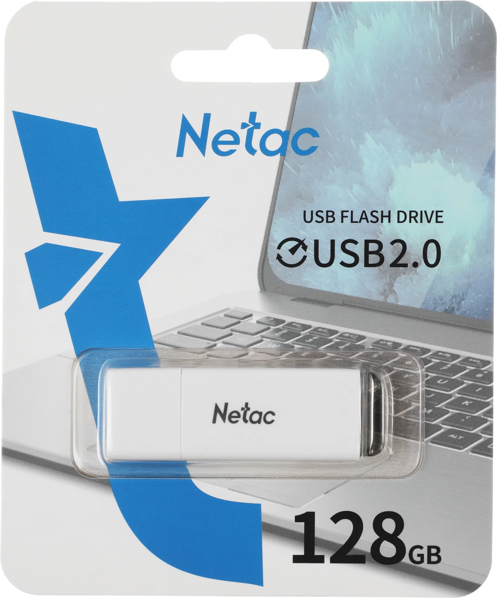 Флеш Диск Netac 128Gb U185 NT03U185N-128G-20WH USB2.0 белый - фото 5
