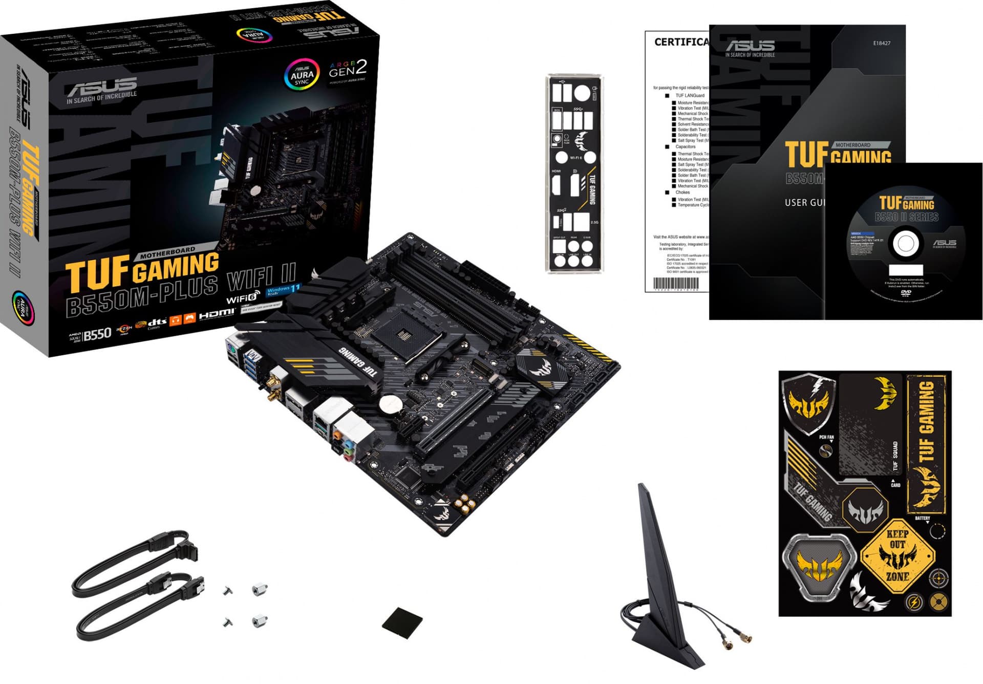 Материнская плата Asus TUF GAMING B550M-PLUS WIFI II Soc-AM4 AMD B550 4xDDR4 mATX AC`97 8ch(7.1) 2.5Gg RAID+HDMI+DP - фото 3