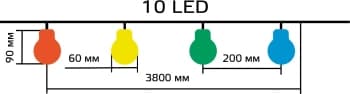 Гирлянда Gauss Solar GS035 нить шарики дл.3.8м - фото 2