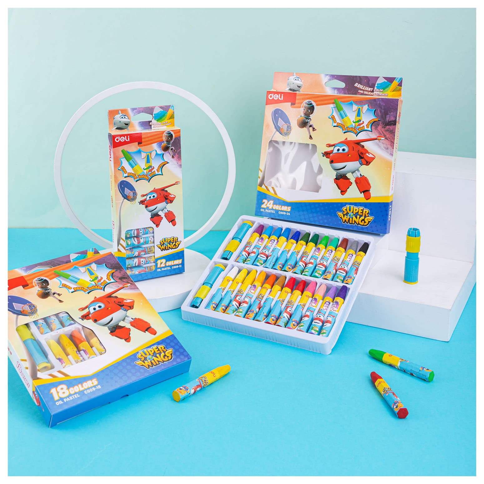 Масляная пастель Deli EC009-12 Super Wings шестигранные 12цв. картон.кор./европод. - фото 5