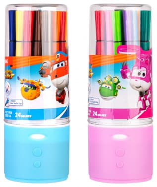 Фломастеры Deli EC150-24 Super Wings 24цв. пластиковая туба - фото 2