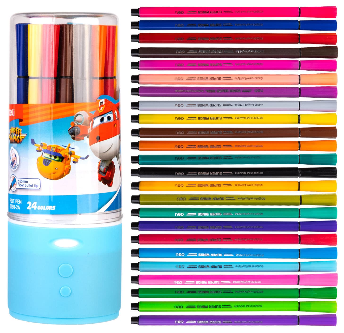 Фломастеры Deli EC150-24 Super Wings 24цв. пластиковая туба - фото 4