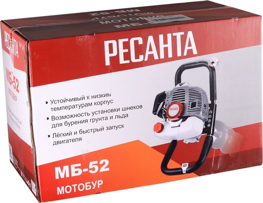 Мотобур Ресанта МБ-52 бытовой 2000Вт 2.7л.с. 52см3 9000об/мин (70/13/30)