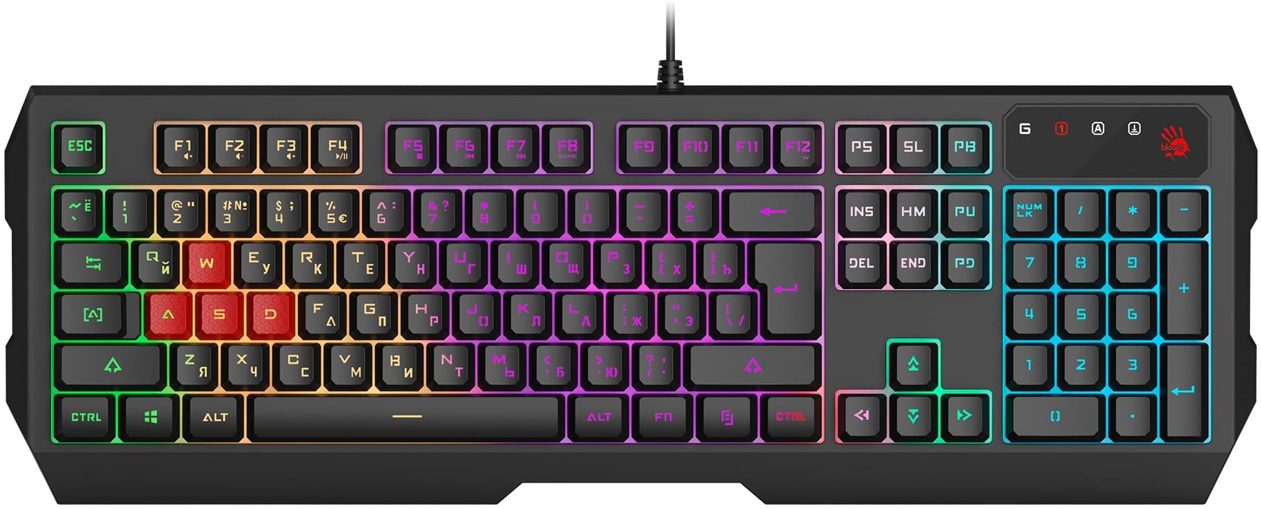 Клавиатура + мышь A4Tech Bloody B1700 клав:черный мышь:черный USB LED (B1700 (B140N + ES7 + BP-50M)) - фото 3