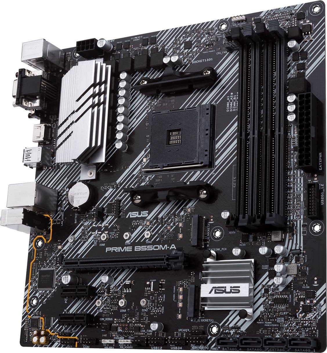 Материнская плата Asus PRIME B550M-A/CSM Soc-AM4 AMD B550 4xDDR4 mATX AC`97 8ch(7.1) GbLAN RAID+VGA+DVI+HDMI - фото 4