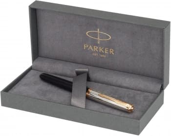Ручка перьев. Parker 51 Premium (CW2169030) Black St.Steel GT F сталь нержавеющая подар.кор. - фото 5