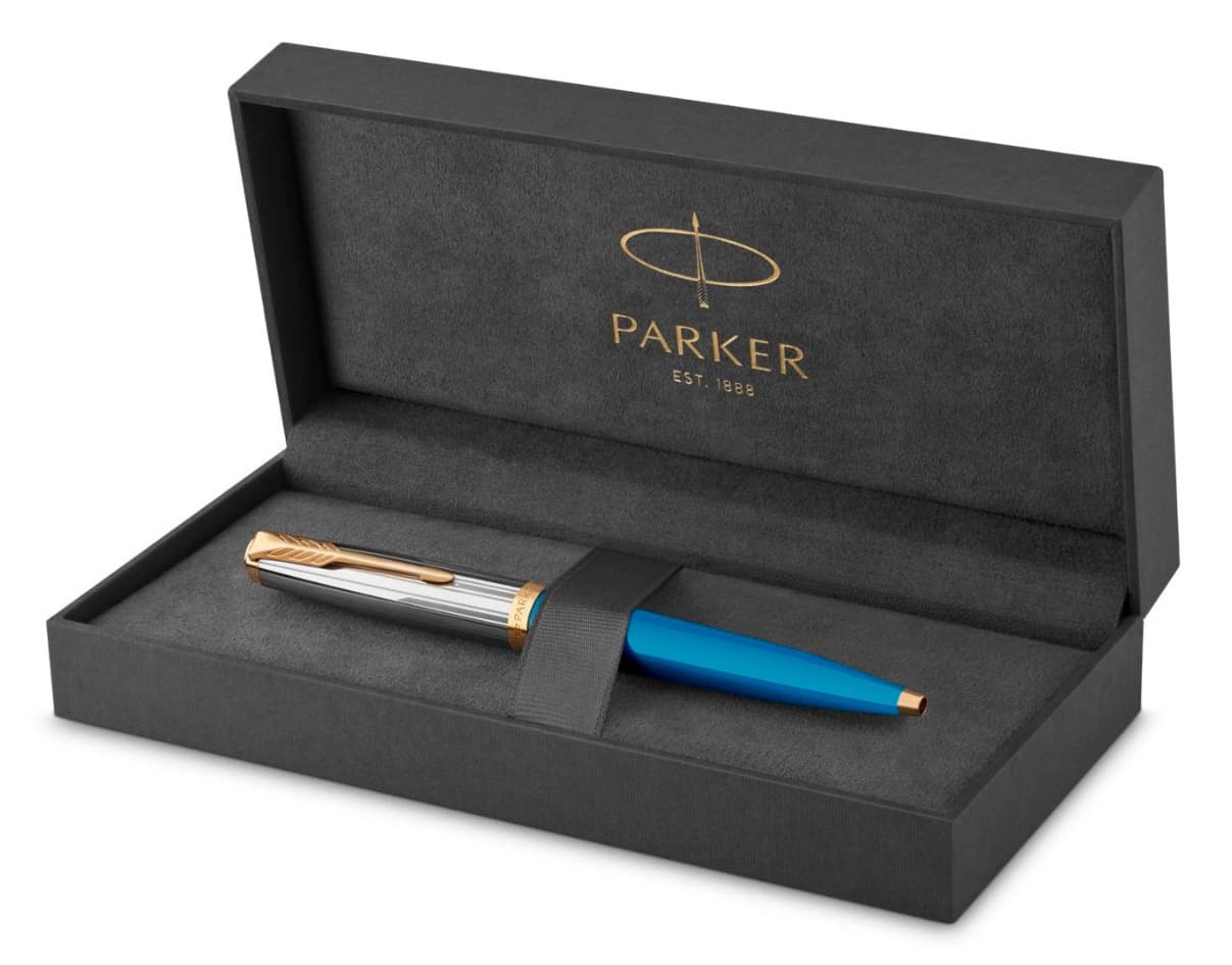Ручка шариков. Parker 51 Premium (2169080) Turquoise GT M черн. подар.кор. - фото 4