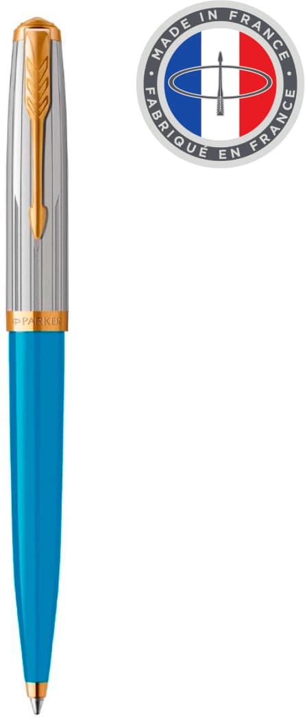 Ручка шариков. Parker 51 Premium (2169080) Turquoise GT M черн. подар.кор. - фото 5