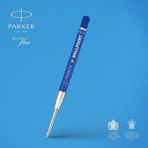 Стержень шариковый Parker QuinkFlow Basic Z09 (2166544) M 1мм синие чернила блистер (2шт) - фото 4