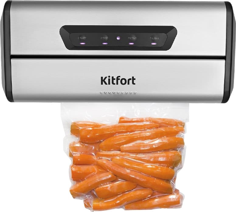 Вакуумный упаковщик Kitfort КТ-1515 175Вт 0.8Бар шир.пак.:28см серебристый/черный - фото 5