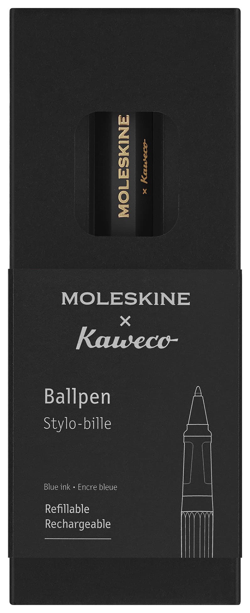 Ручка шариков. Moleskine Kaweco (KAWBALLPENBK) черн d=1мм син. черн. подар.кор. - фото 2