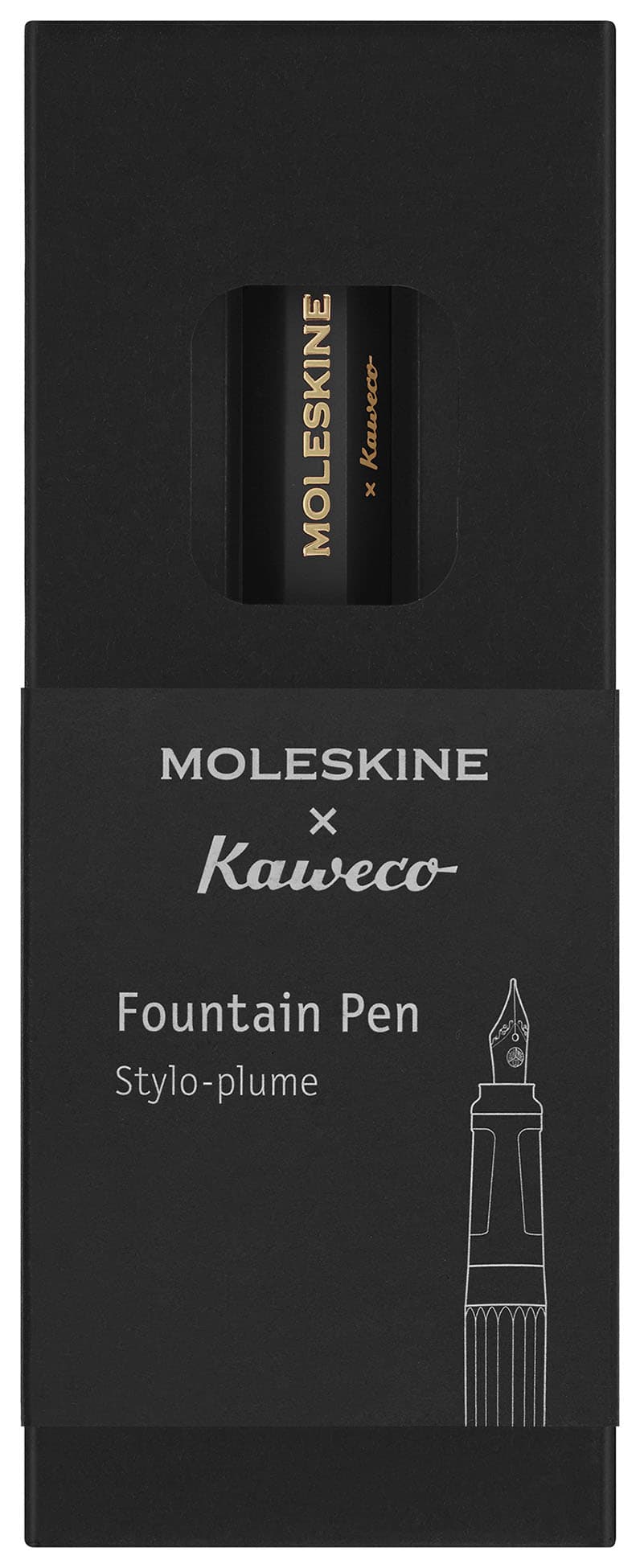 Ручка перьев. Moleskine Kaweco (KAWFOUNTPENMBK) черн M сталь нержавеющая/позолота син. черн. подар.кор. - фото 2