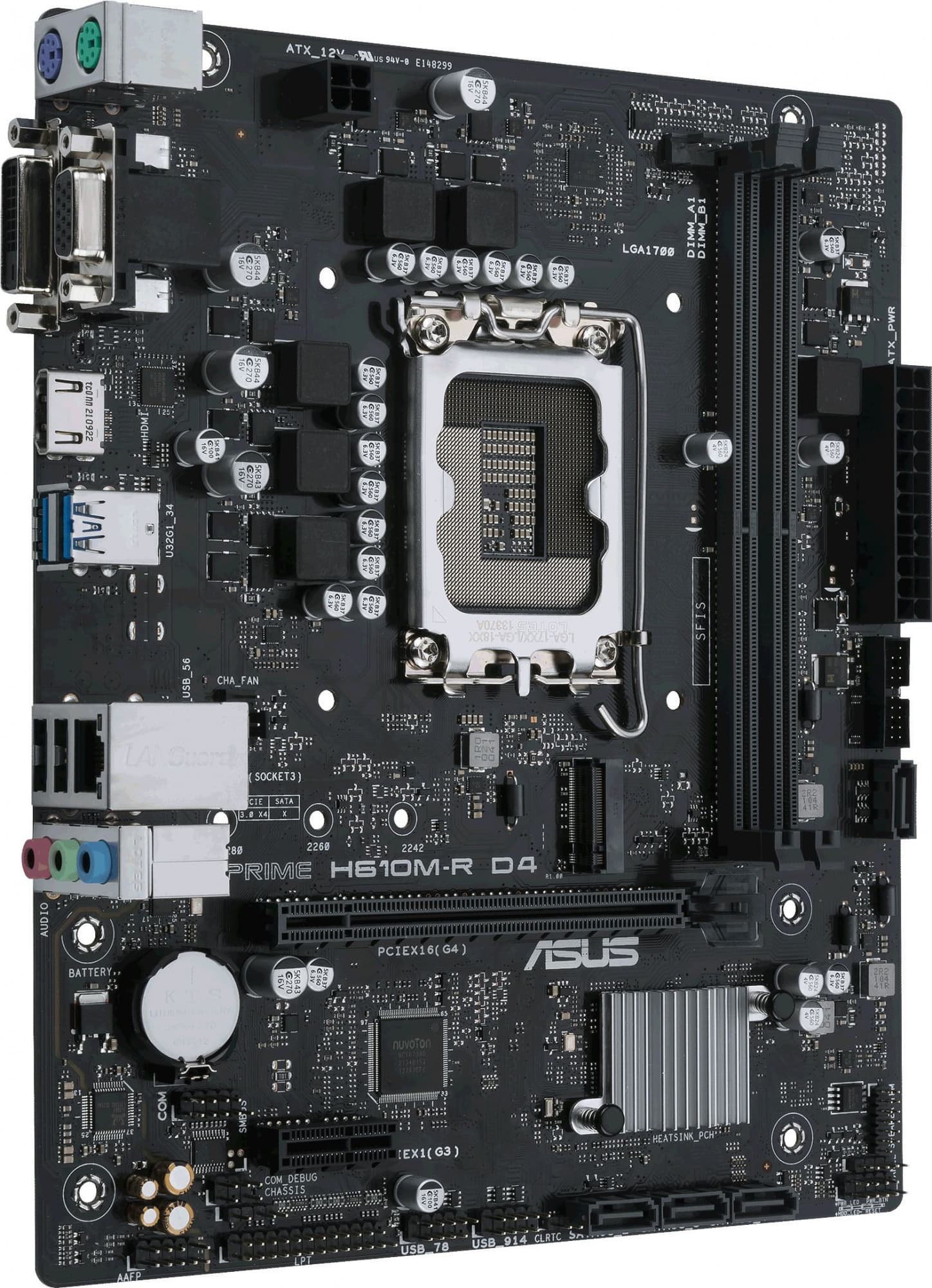 Материнская плата Asus PRIME H610M-R D4-SI Soc-1700 Intel H610 2xDDR4 mATX AC`97 8ch(7.1) GbLAN+VGA+DVI+HDMI White Box - фото 3