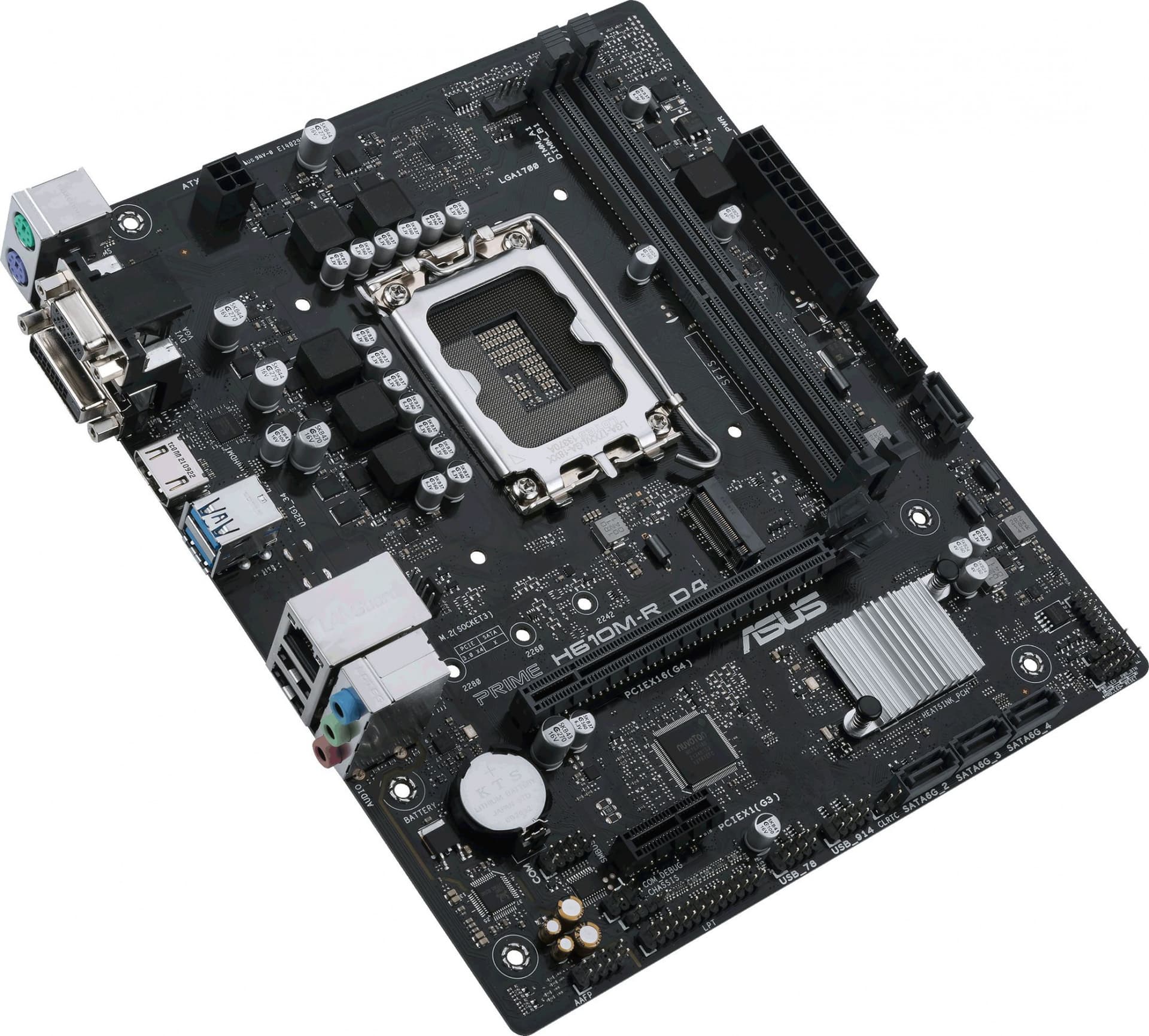 Материнская плата Asus PRIME H610M-R D4-SI Soc-1700 Intel H610 2xDDR4 mATX AC`97 8ch(7.1) GbLAN+VGA+DVI+HDMI White Box - фото 5