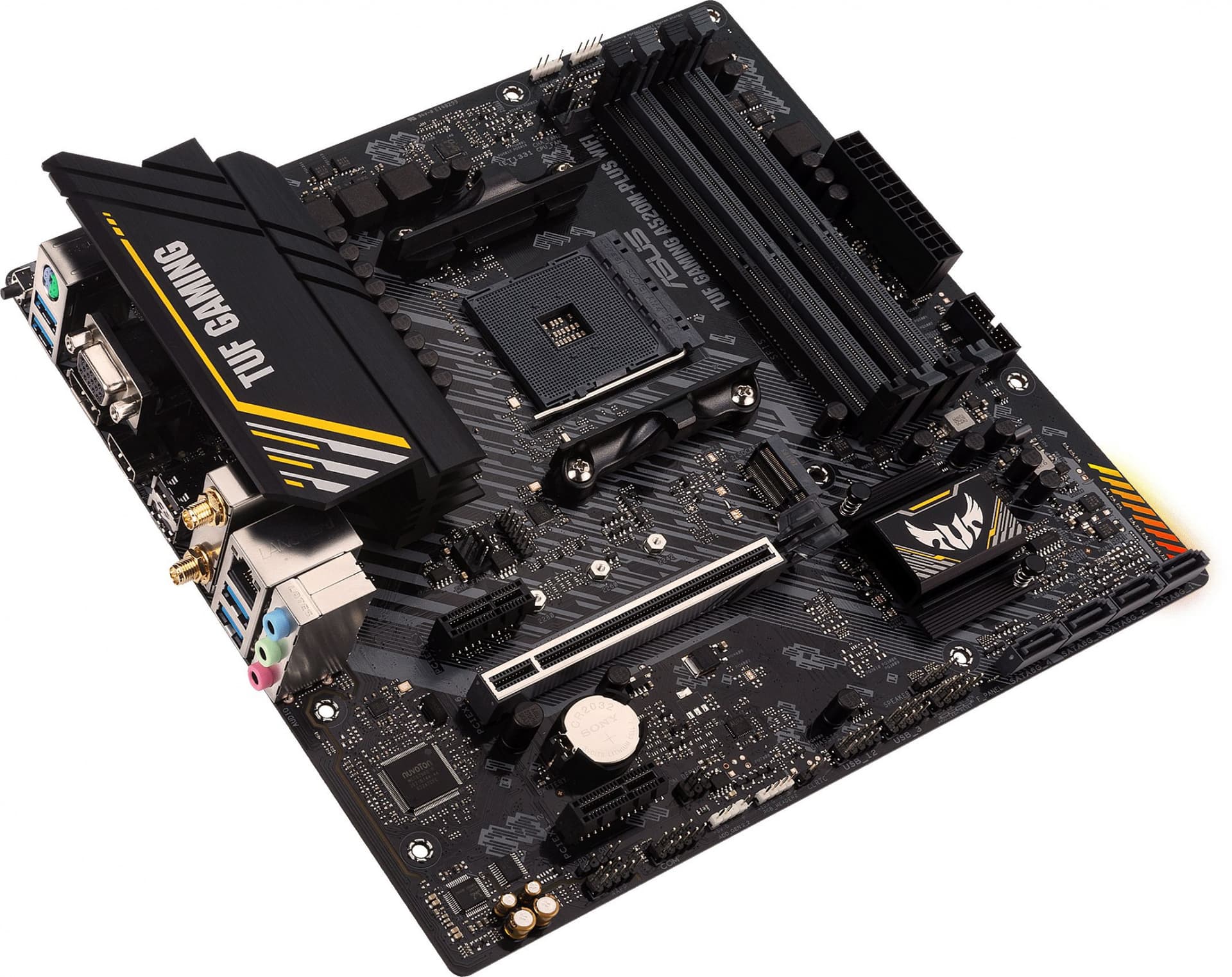Материнская плата Asus TUF GAMING A520M-PLUS WIFI Soc-AM4 AMD A520 4xDDR4 mATX AC`97 8ch(7.1) 2xGgE RAID+VGA+HDMI+DP - фото 5