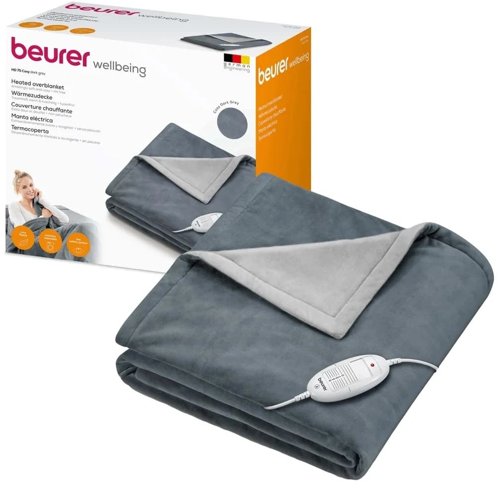 Электрическое одеяло для тела Beurer HD75 Dark Grey 100Вт (421.06) - фото 3