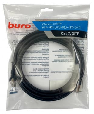 Патч-корд Buro BU-7-5M STP 4 пары cat.7 CCA molded 5м черный RJ-45 (m)-RJ-45 (m) - фото 5