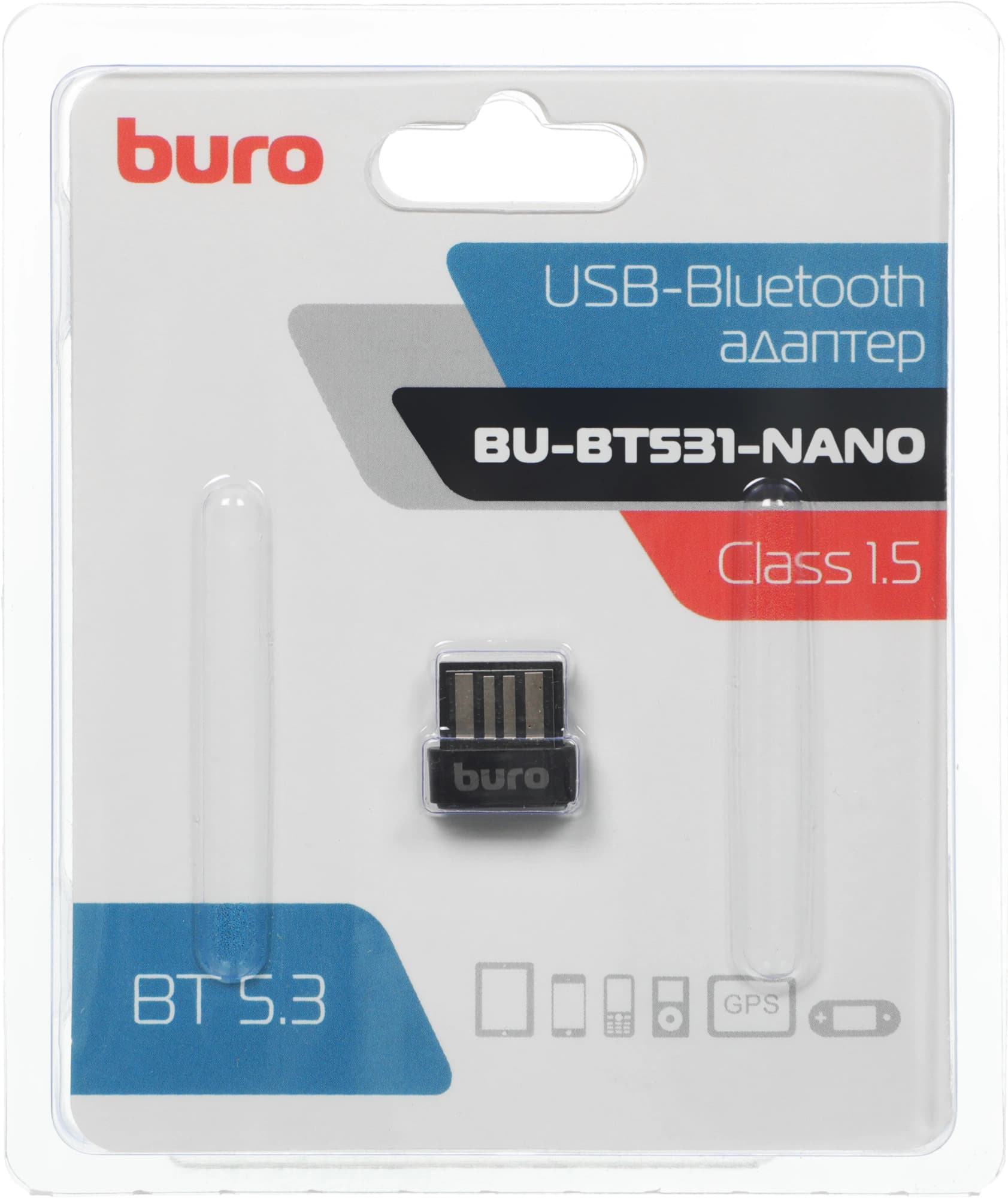 Адаптер USB Buro BU-BT531-nano BT5.3+EDR class 1.5 20м черный - фото 5