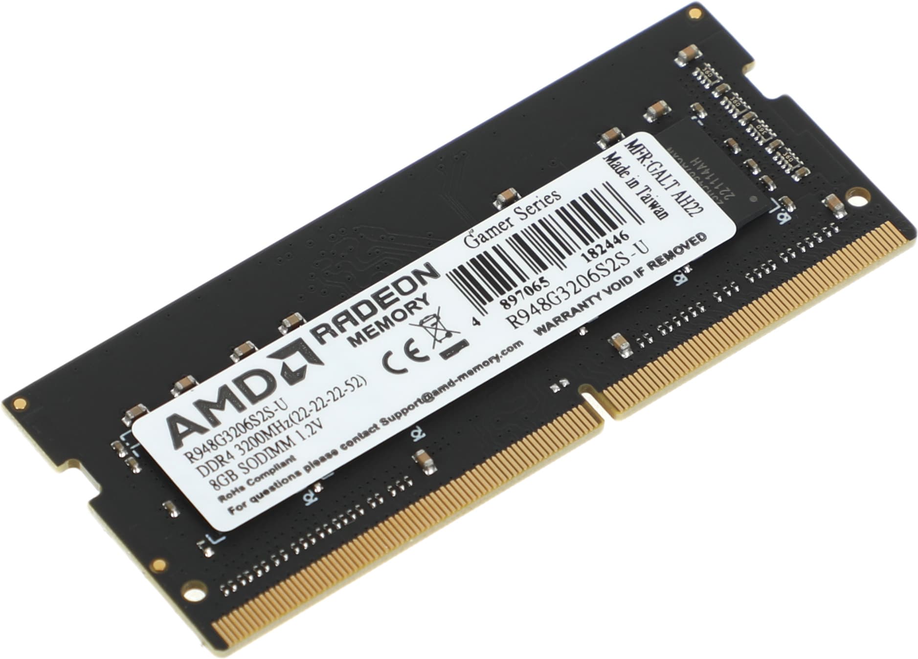 Память DDR4 8Gb 3200MHz AMD R948G3206S2S-U Radeon R9 Gamer Series RTL PC4-25600 CL22 SO-DIMM 260-pin 1.2В Ret - фото 4