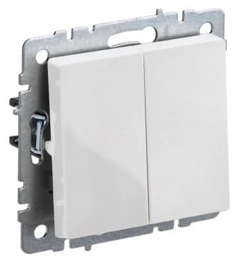Выключатель IEK Brite ВС10-2-0-БрБ скрыт. 2кл. IP20 белый (упак.:1шт) (BR-V20-0-10-K01) - фото 2