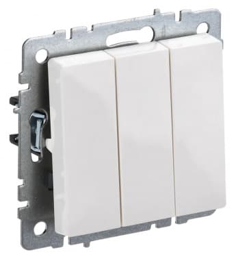 Выключатель IEK Brite ВС10-3-0-БрБ скрыт. 3кл. IP20 белый (упак.:1шт) (BR-V30-0-10-K01) - фото 2
