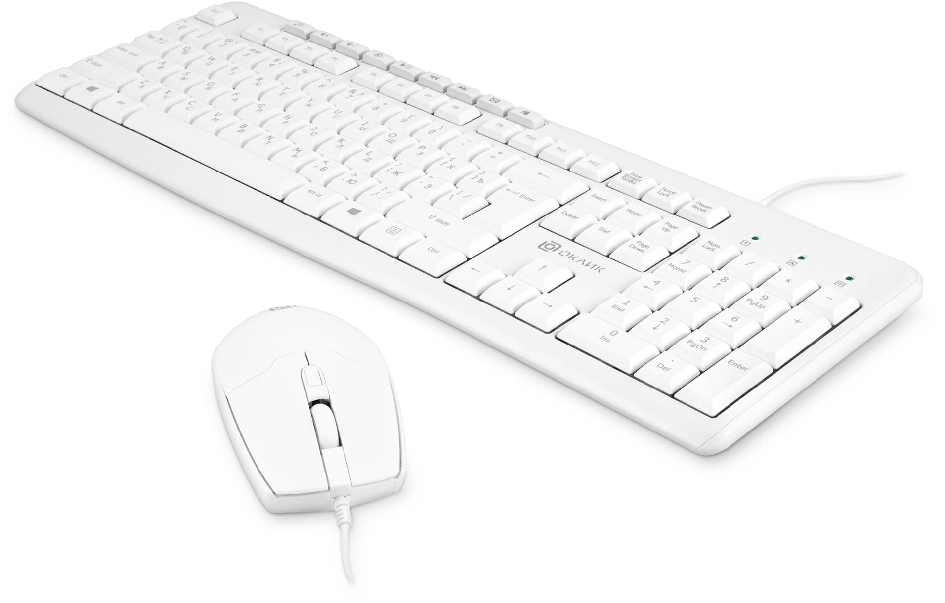Клавиатура + мышь Оклик S650 клав:белый мышь:белый USB Multimedia (1875257) - фото 3