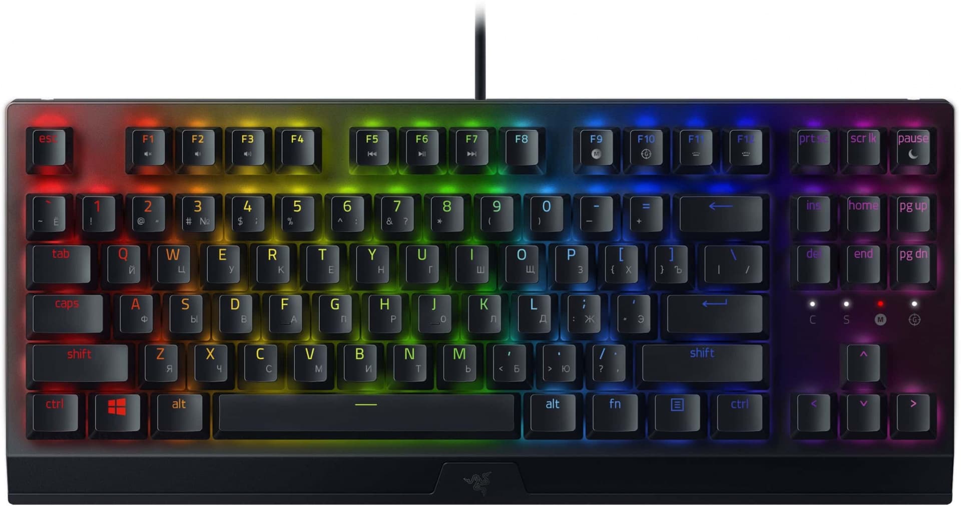 Клавиатура Razer BlackWidow V3 TKL механическая черный/черный USB Multimedia for gamer LED (RZ03-03490700-R3R1) кабель 1.8м - фото 2