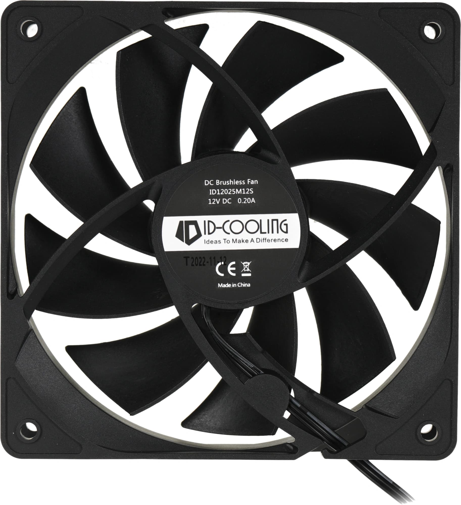 Вентилятор для корпуса ID-Cooling FL-12025K 120х120x25 черный 3-pin 21дБ Ret - фото 5