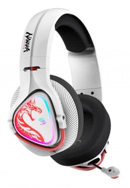 Наушники с микрофоном A4Tech Bloody MR720 белый/красный мониторные BT/Radio оголовье (MR720 NARAKA) - фото 5