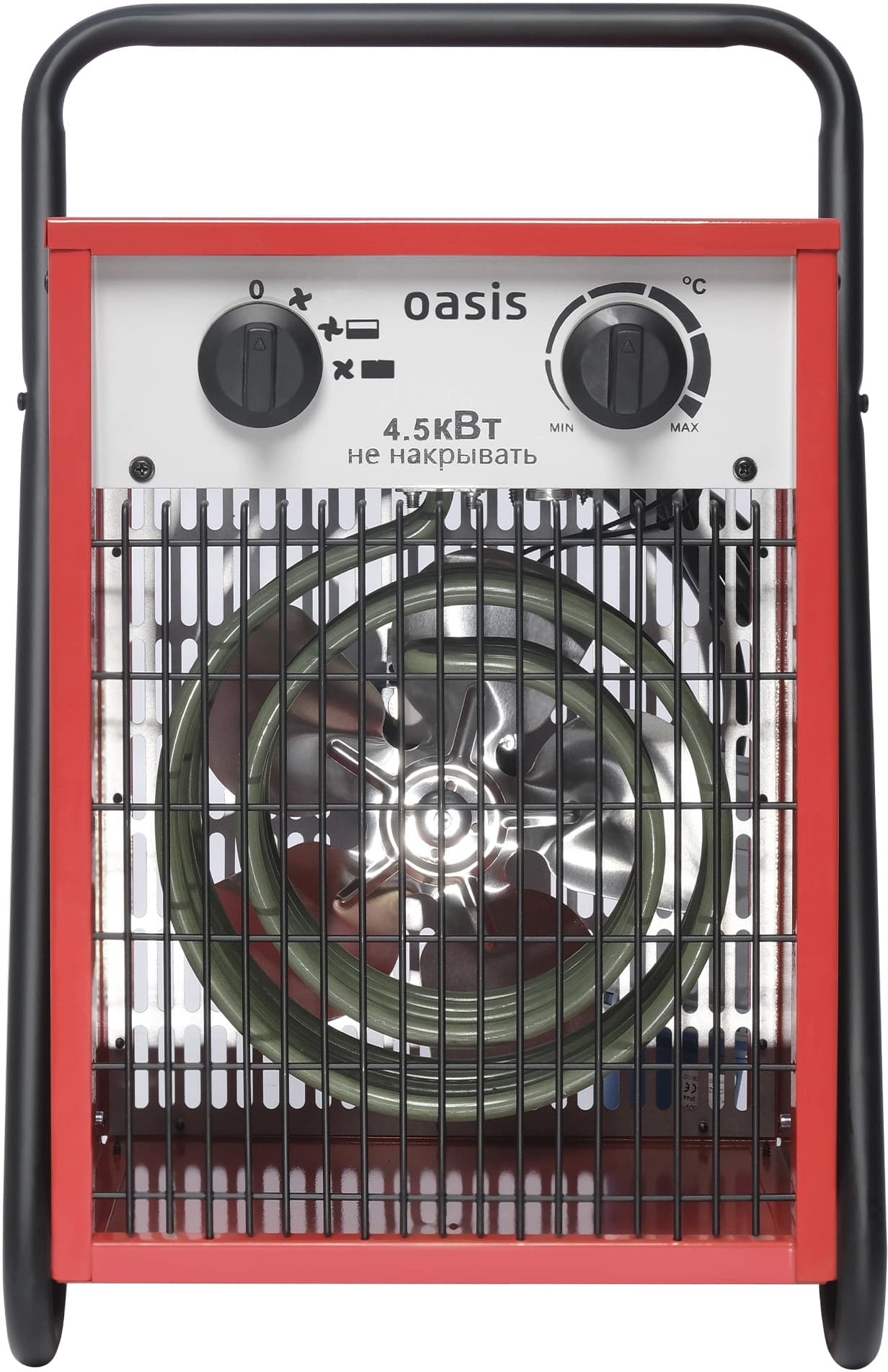 Тепловая пушка электрическая Oasis TP-45S 4500Вт красный/черный - фото 4