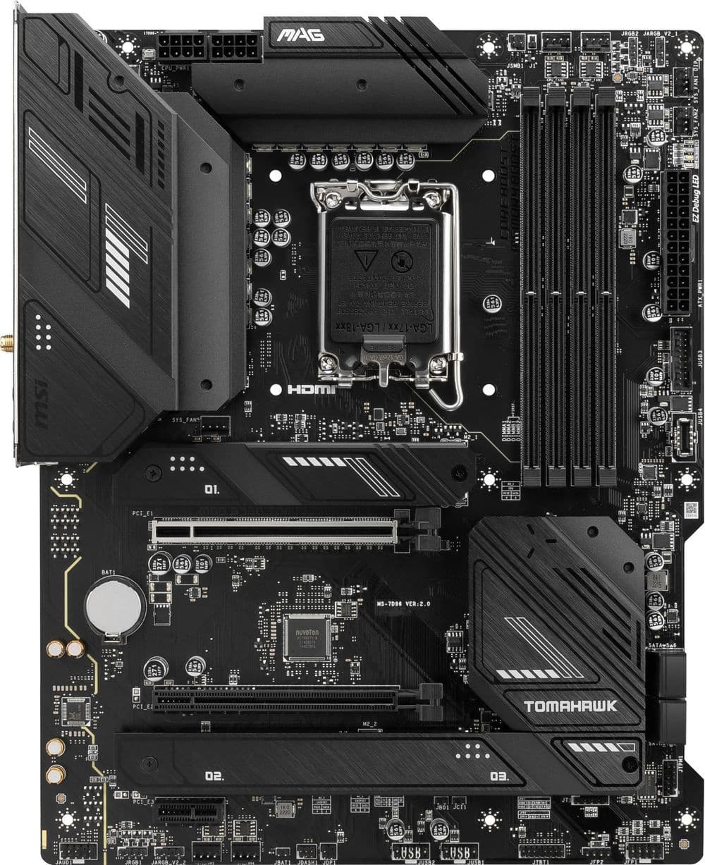 Материнская плата MSI MAG B760 TOMAHAWK WIFI Soc-1700 Intel B760 4xDDR5 ATX AC`97 8ch(7.1) 2.5Gg+VGA+HDMI+DP - фото 4