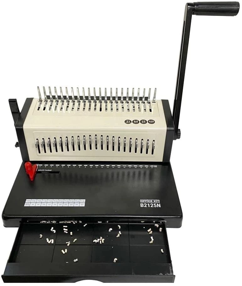 Переплетчик Office Kit B2125N A4/перф.23л.сшив/макс.500л./пластик.пруж. (4.5-51мм) - фото 3