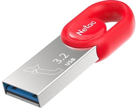 Флеш Диск Netac 32Gb UM2 NT03UM2N-032G-32RE USB3.2 серебристый/красный - фото 3
