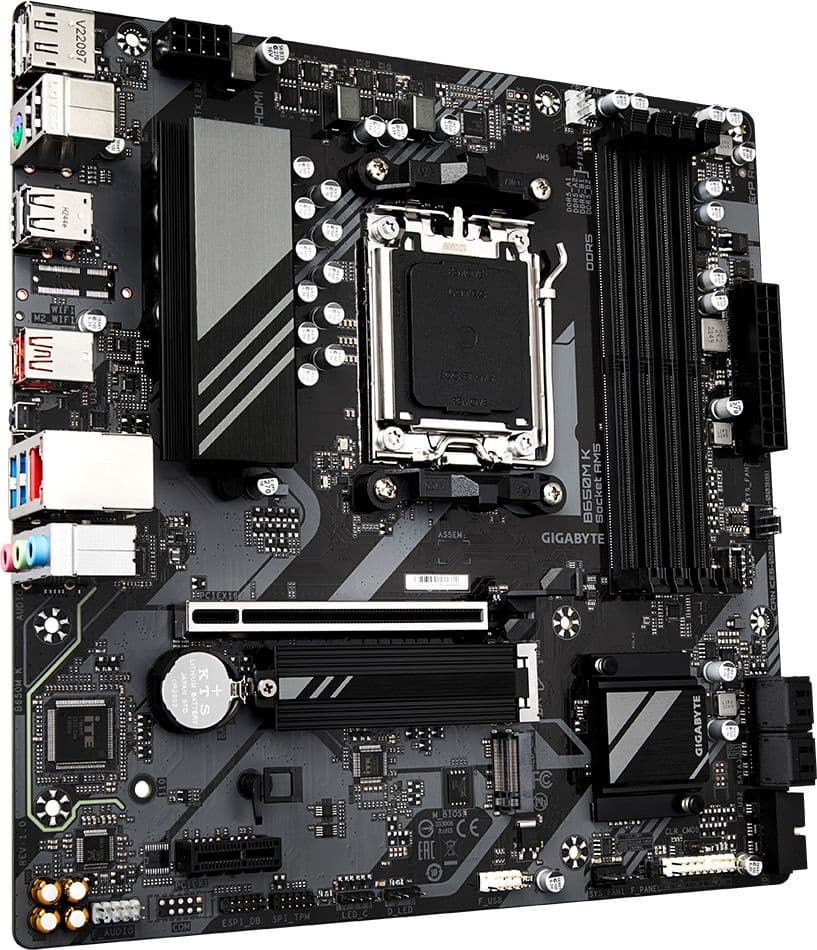 Материнская плата Gigabyte B650M K Socket AM5 AMD B650 4xDDR5 mATX AC`97 8ch(7.1) 2.5Gg RAID+HDMI - фото 3