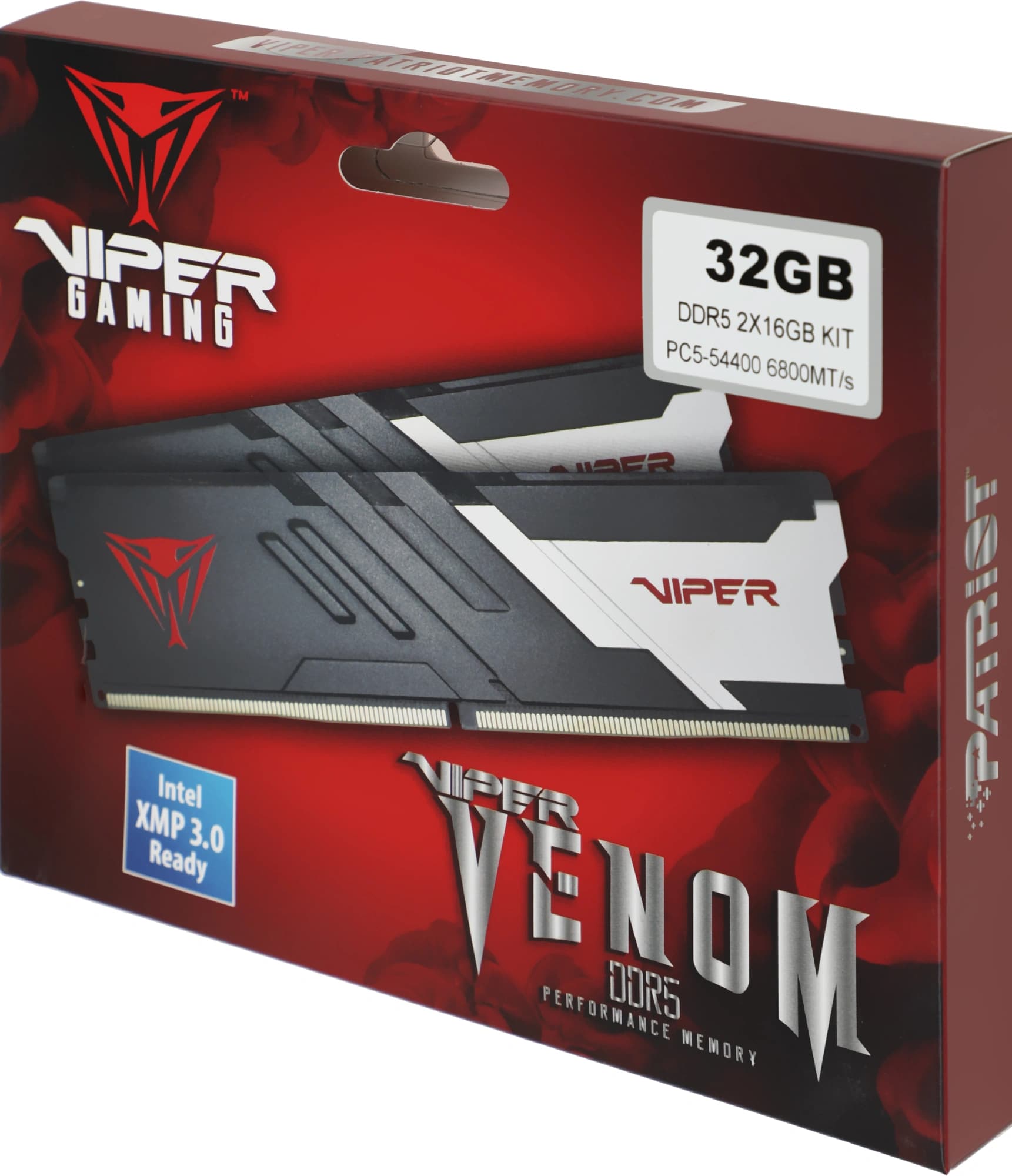Память DDR5 2x16Gb 6800MHz Patriot PVV532G680C34K Viper Venom RTL Gaming PC5-54400 CL34 DIMM 288-pin 1.4В с радиатором Ret - фото 1