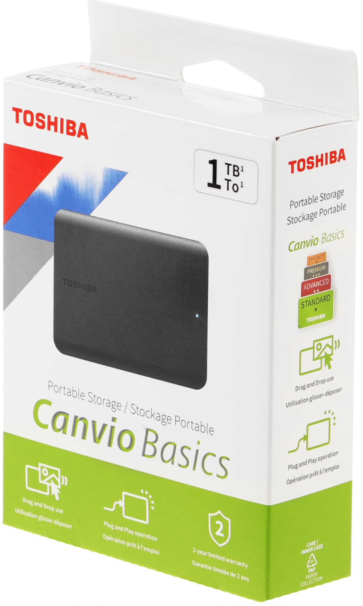 Жесткий диск Toshiba USB3.0 1TB HDTB510EK3AA Canvio Basics 2.5" черный - фото 1