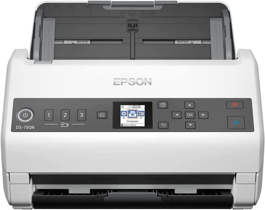 Сканер планшетный/протяжный Epson WorkForce DS-730N (B11B259401/B11B259502) A4 белый - фото 3